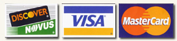 Visa, Master Card, Discover Card